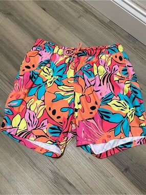 Maaji Vibrant Tropical Rainforest Print Swim Shorts Size Large